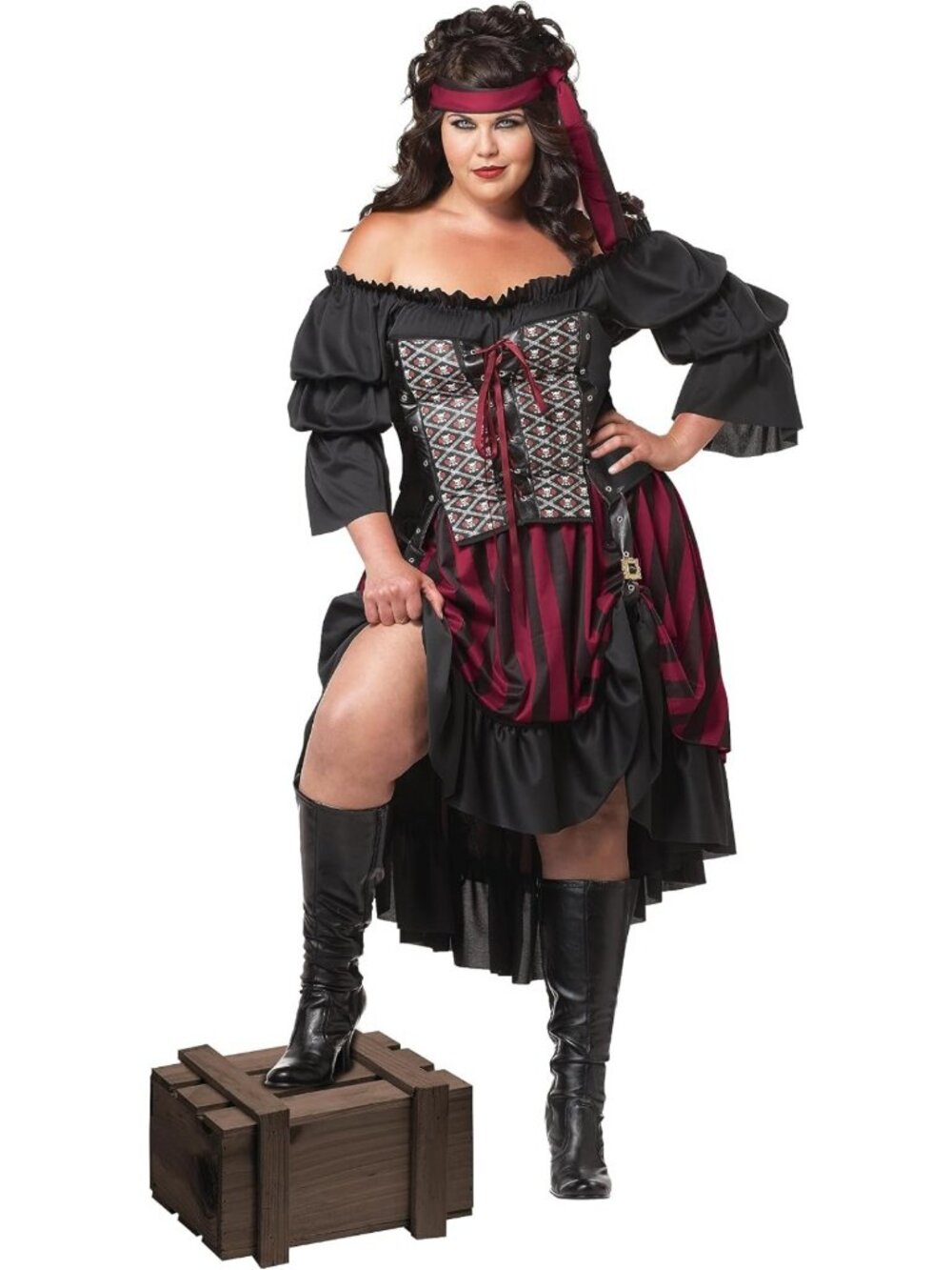 Plus-Size Pirate Wench Costume for Women - Halloween Party Dress, Cosplay Outfit